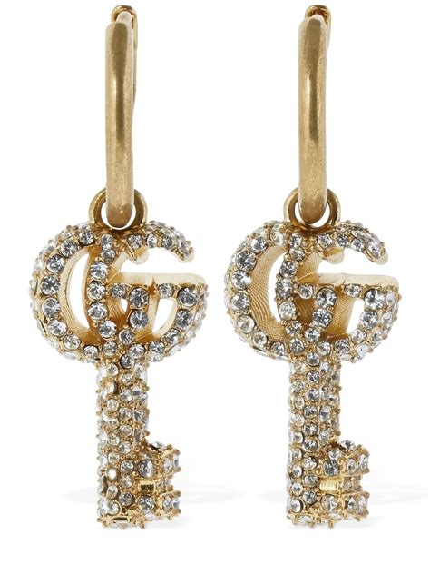 gold gucci gg earrings|Gucci double g hoop earrings.